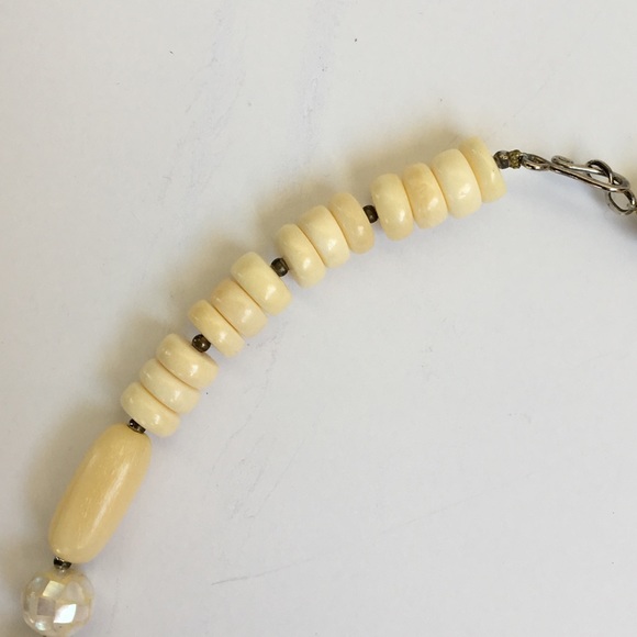 Vintage Boho Statement Necklace with Iridescent Disk - Picture 6 of 8